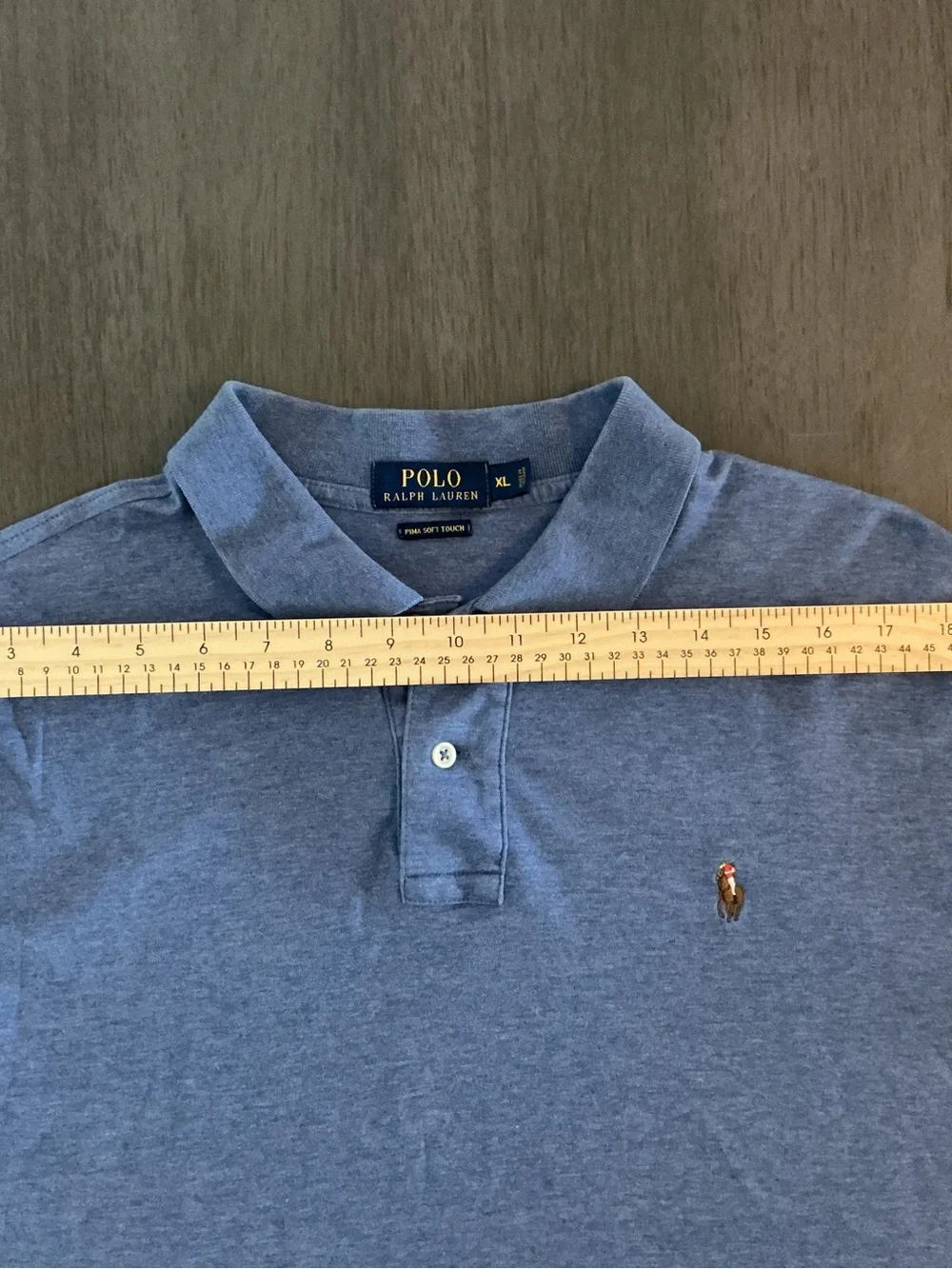 Polo Ralph Lauren Pima Soft Touch Polo Shirt Blue Heather Men’s Size XL